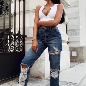 FN Ripped Baggy Mom Jeans